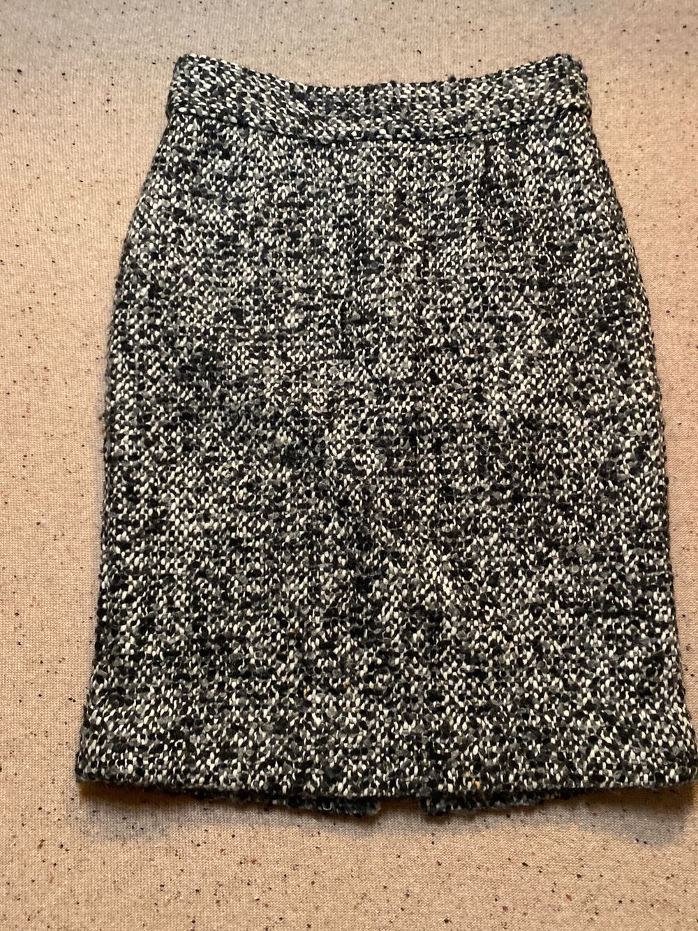 J. Crew Black and White Tweed Pencil Skirt 2 Preppy Academia